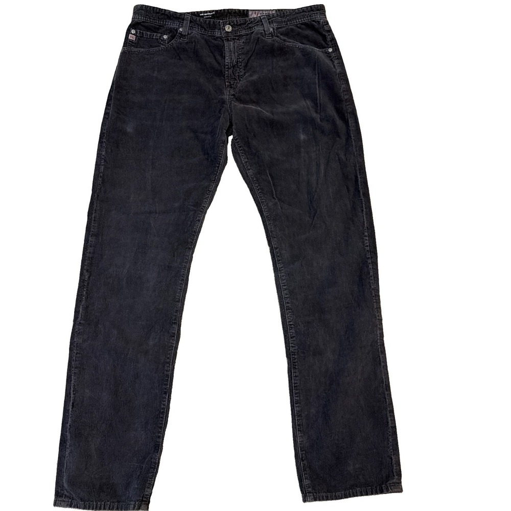 AG Adriano Goldschmied The Graduate Pants Mens 36x34 Gray Corduroy Tailored Leg - Picture 1 of 11